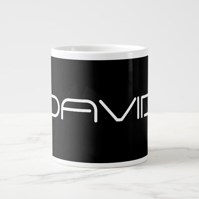 Your Name | Cool Stylized Customizable Text Giant Coffee Mug (Front)
