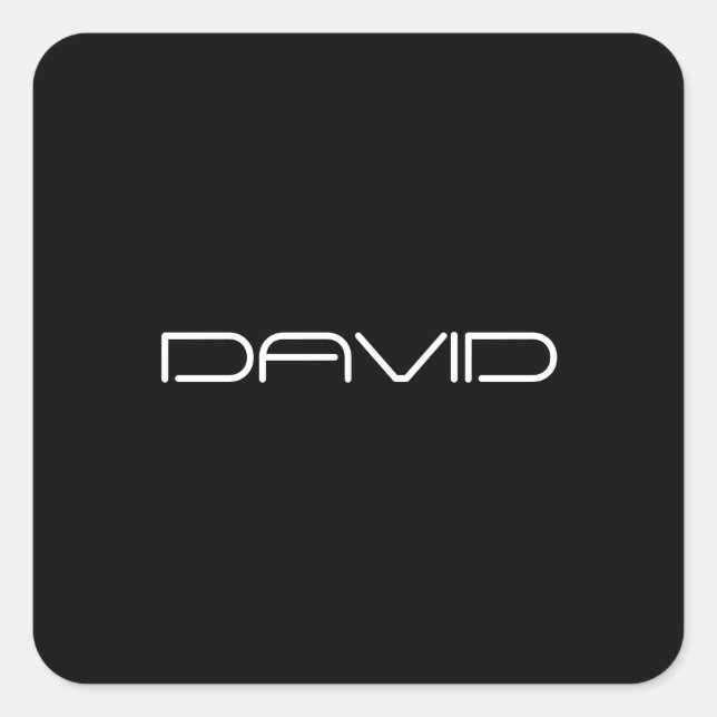 Your Name | Cool Stylized Customizable Text Square Sticker (Front)