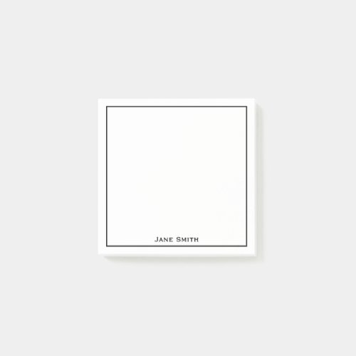 Your Name Corporate Minimalist BlackWhite Post_it Notes