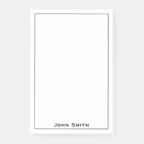 Your Name Corporate Minimalist BlackWhite Post_it Notes