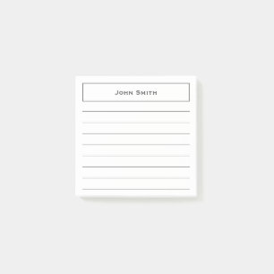 Your Name Corporate Minimalist Gray/White Lined Post-it Notes