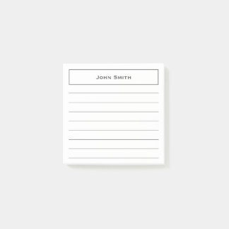 Your Name Corporate Minimalist Gray/White Lined Post-it Notes
