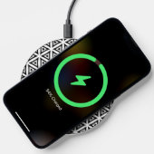 Your Name Crisp Triangular Black and White Pattern Wireless Charger (Phone)