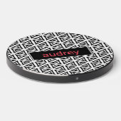 Your Name Crisp Triangular Black and White Pattern Wireless Charger (Front 2)