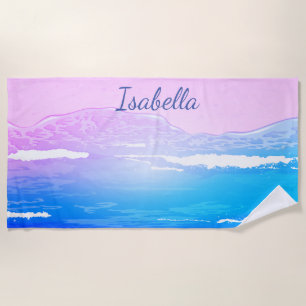 Your Name Custom Beach Scene Summer Ocean Seaside Beach Towel
