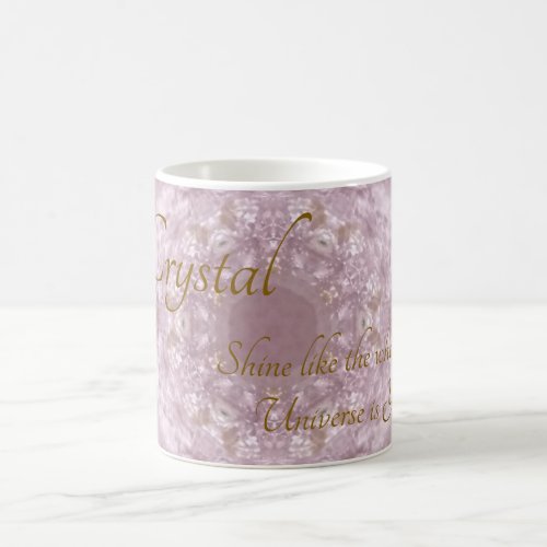 Your Name Custom Crystal Rose Quartz Coffee Mug