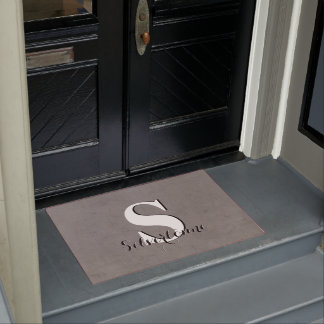 Your Name Custom Gray Monogram Doormat