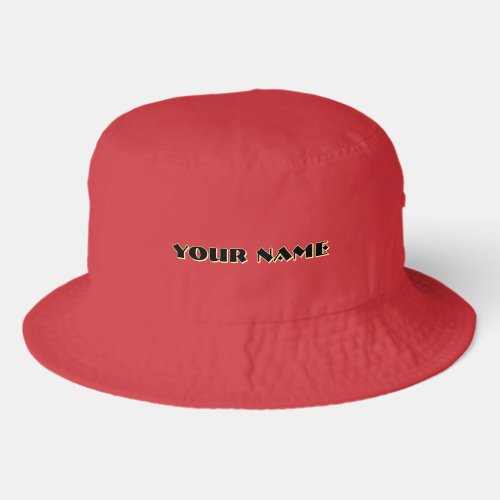 Your Name Custom Sportsman Elegant Stylish Red Fit Bucket Hat