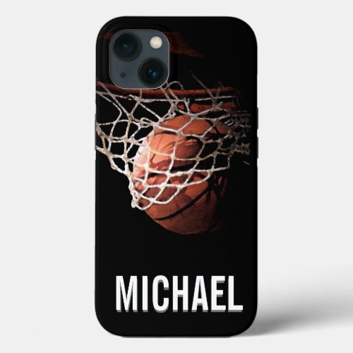 Your Name Customizable Basketball Artwork iPhone 13 Case