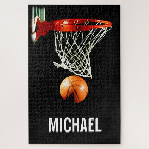 Your Name Customizable Basketball Artwork Jigsaw Puzzle