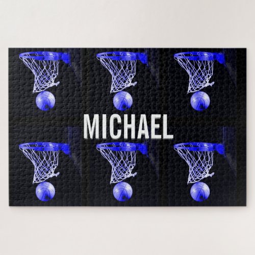 Your Name Customizable Basketball Artwork Jigsaw Puzzle