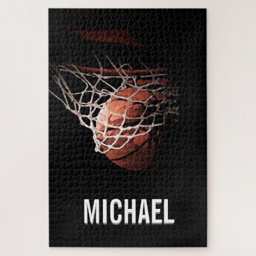 Your Name Customizable Basketball Artwork Jigsaw Puzzle