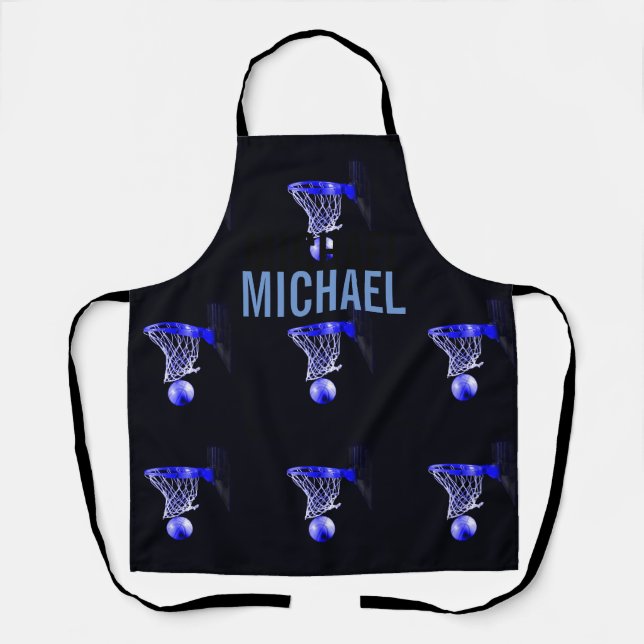Your Name Customizable Basketball Artwork Pop Art Apron (Front)