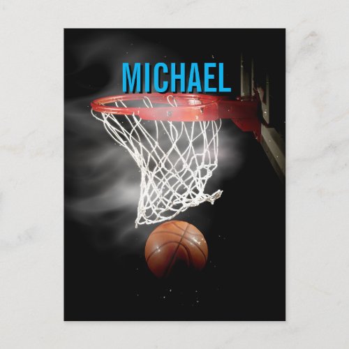 Your Name Customizable Basketball Artwork Pop Art Postcard
