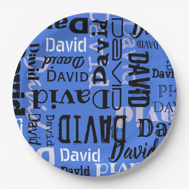 Your NAME Customizable Party Plates Table Serving  (Front)