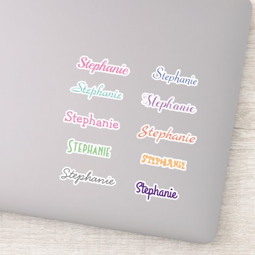YOUR NAME customizable sheet of 10 decals