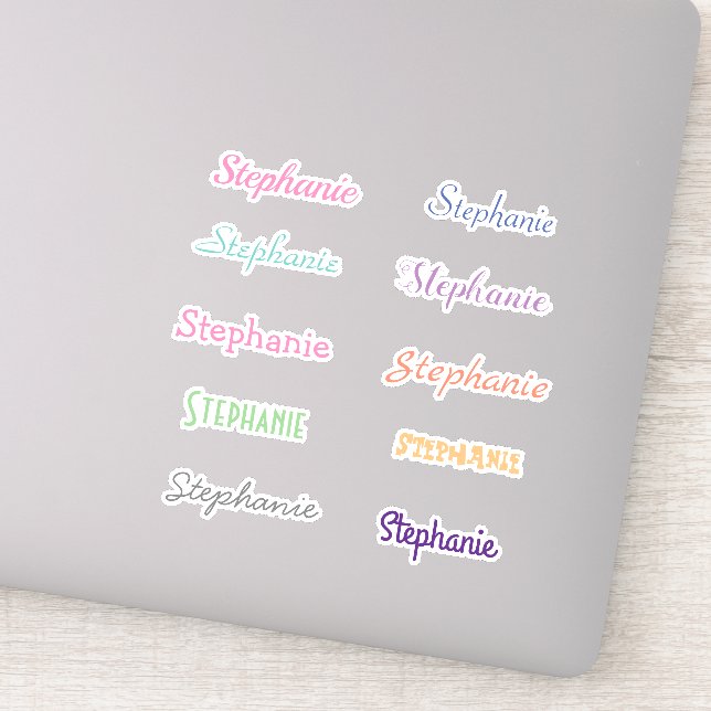 YOUR NAME customizable sheet of 10 decals (Detail)