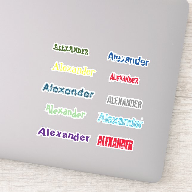 YOUR NAME customizable sheet of 10 decals (Detail)