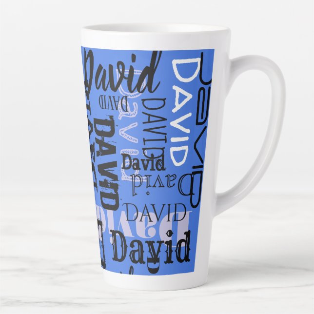 Your NAME Customizable Water Ceramic Drinkware Latte Mug (Right)