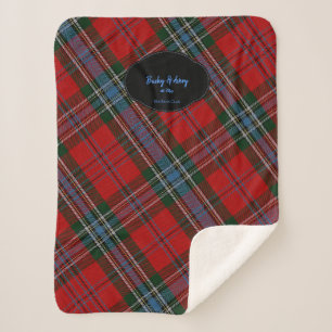 YOUR Name & Date MacLean Scottish Clan Tartan Sherpa Blanket
