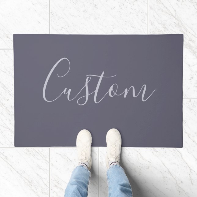 Your Name | Elegant Lavender Script on Hazy Purple Doormat (Indoor)