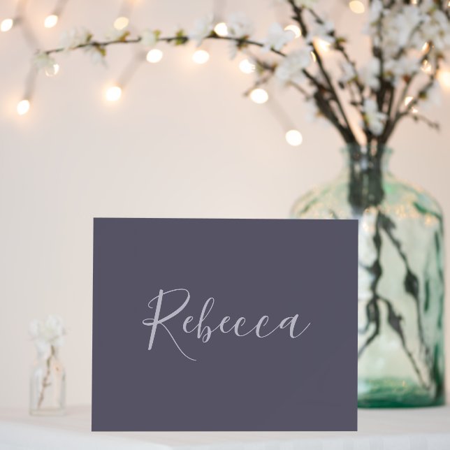 Your Name | Elegant Lavender Script on Hazy Purple Foam Board (In Situ (Wedding))