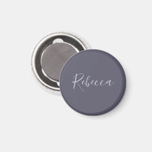 Your Name   Elegant Lavender Script on Hazy Purple Magnet