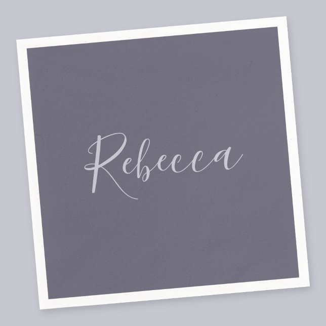 Your Name | Elegant Lavender Script on Hazy Purple Napkins (Creator Uploaded)
