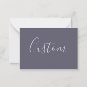 Your Name   Elegant Lavender Script on Hazy Purple Note Card