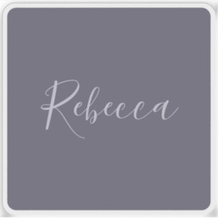 Your Name   Elegant Lavender Script on Hazy Purple Sticker