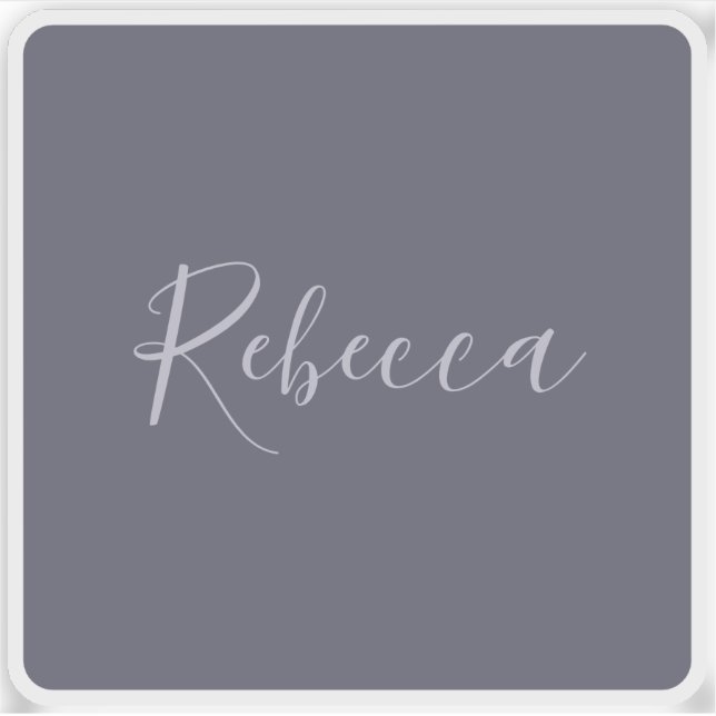 Your Name | Elegant Lavender Script on Hazy Purple Sticker (Front)