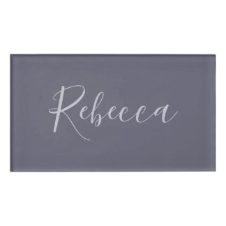 Your Name | Elegant Lavender Script on Hazy Purple Tag