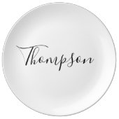 Your Name | Elegant Script Dinner Plate (Front)