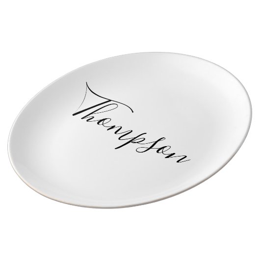 Your Name | Elegant Script Dinner Plate (Side)