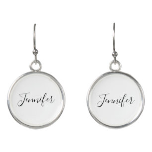 Your Name   Elegant Script Earrings