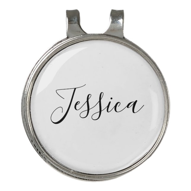 Your Name | Elegant Script Golf Hat Clip (Front)