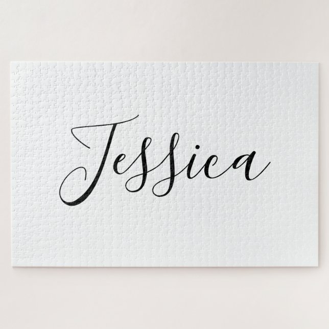 Your Name | Elegant Script Jigsaw Puzzle (Horizontal)