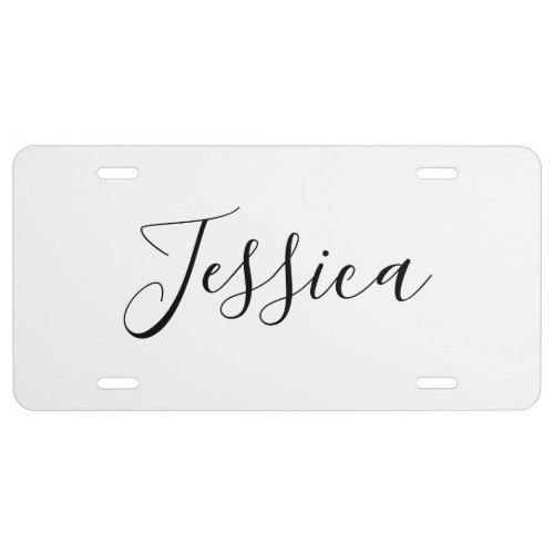 Your Name  Elegant Script License Plate