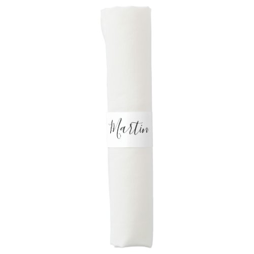 Your Name  Elegant Script Napkin Bands