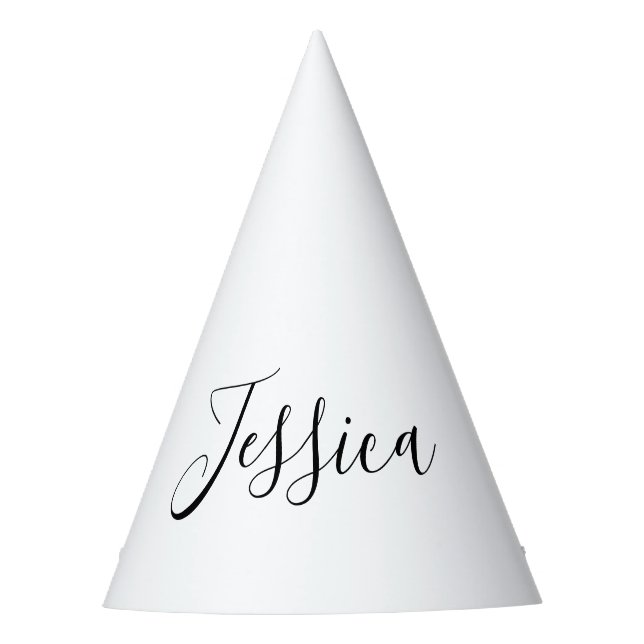 Your Name | Elegant Script Party Hat (Front)