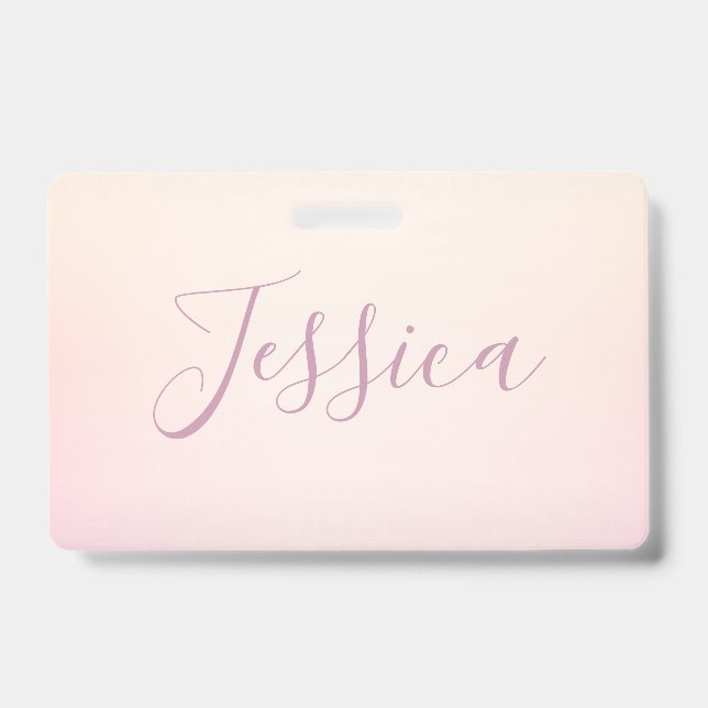 Your Name | Elegant Script Soft Ombre Badge (Front)