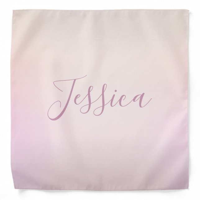 Your Name | Elegant Script Soft Ombre Bandana (Front)