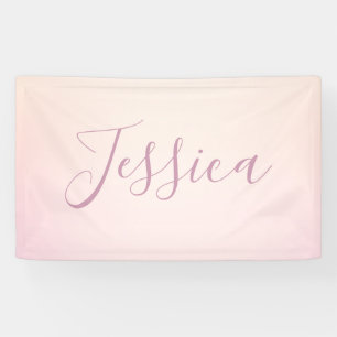 Your Name   Elegant Script Soft Ombre Banner
