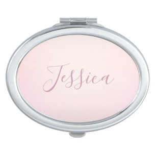 Your Name Elegant Script Soft Ombre Compact Mirror