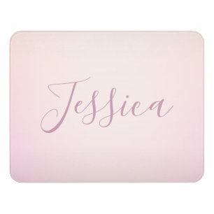 Your Name   Elegant Script Soft Ombre Door Sign