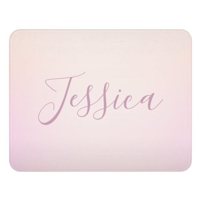 Your Name | Elegant Script Soft Ombre Door Sign (Contemporary Front)