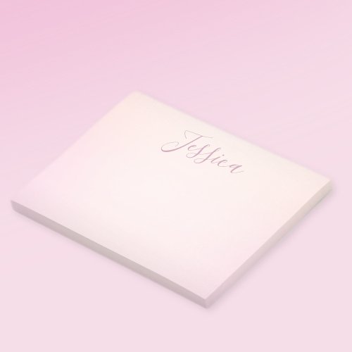 Your Name  Elegant Script Soft Ombre Post_it Notes