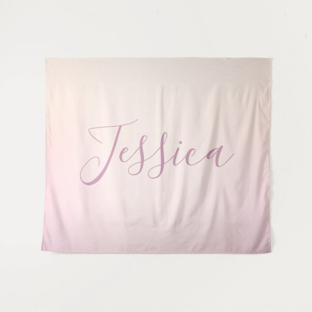 Your Name | Elegant Script Soft Ombre Tapestry (Front (Horizontal))