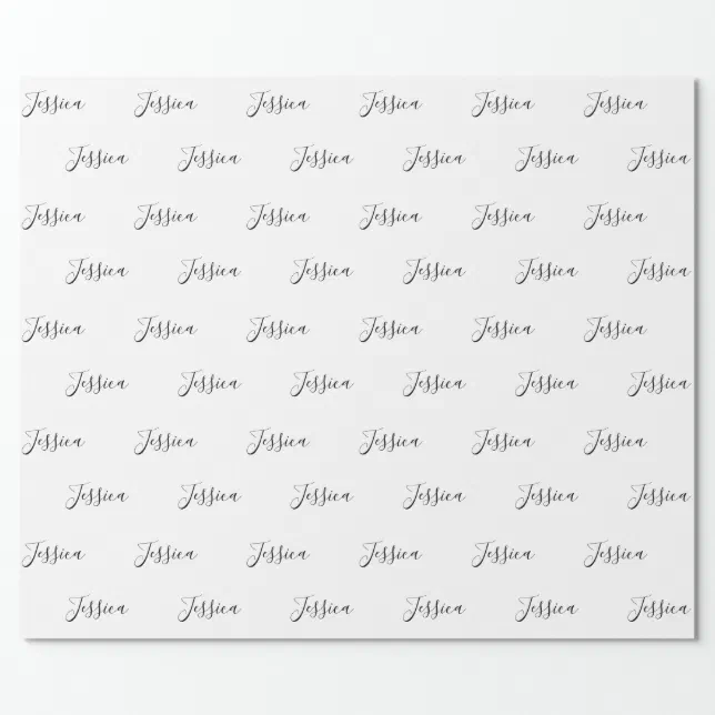 Your Name | Elegant Script Wrapping Paper | Zazzle