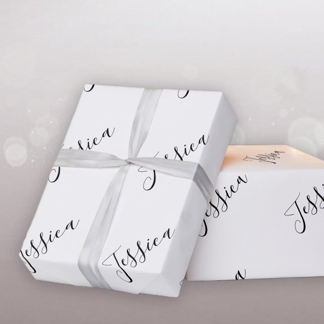 Your Name | Elegant Script Wrapping Paper (Creator Uploaded)